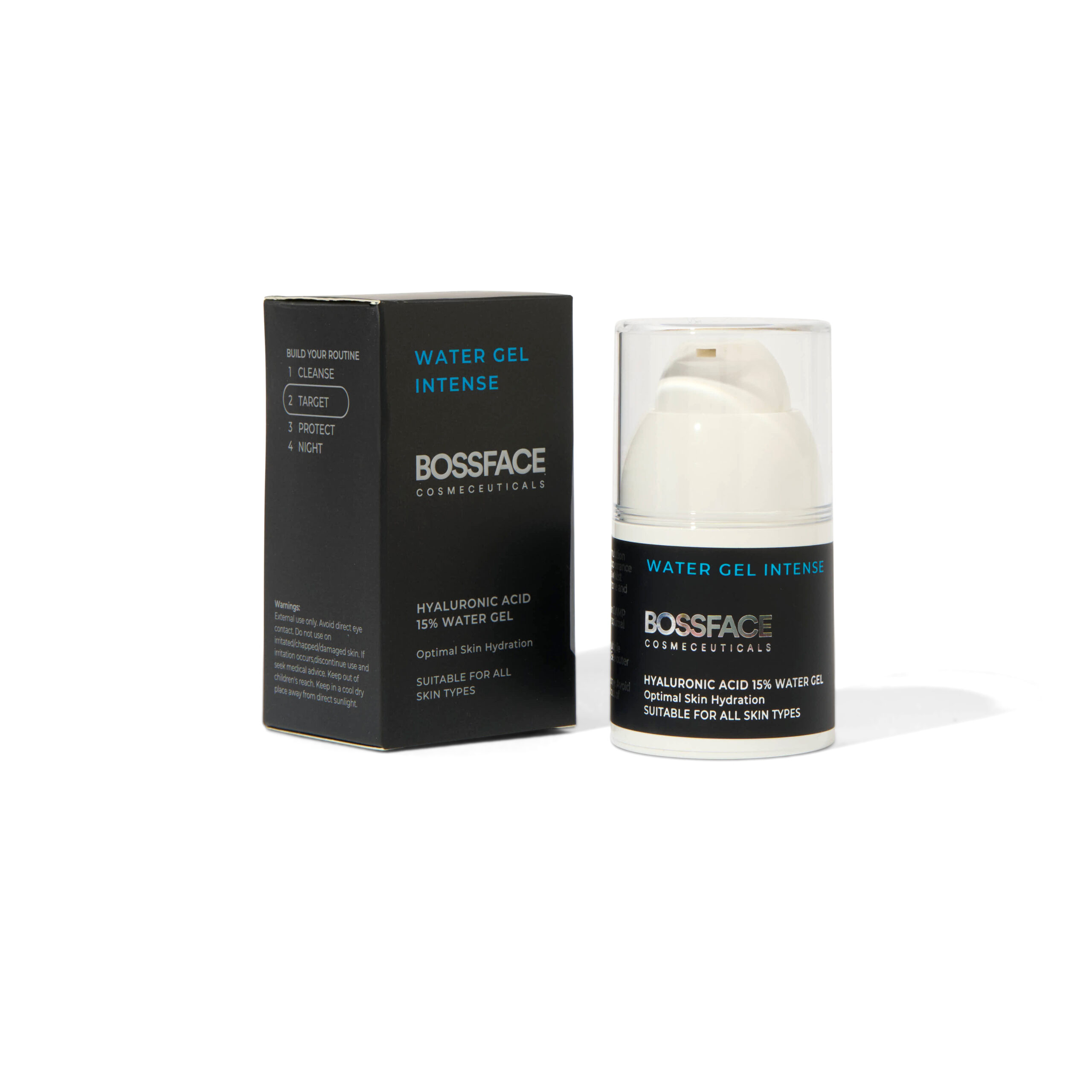 HA Water gel with packaging Bossface HA water gel 15% skincare product